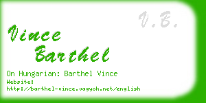 vince barthel business card